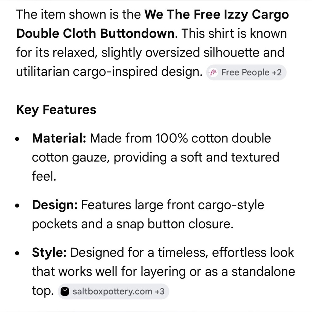 We The Free Izzy Cargo Double Cloth Buttondown in Sage Green Size Small - Picture 15 of 15